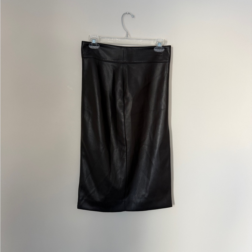 Babaton Brown Faux Leather Pencil Skirt
